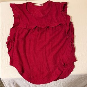 ISABEL MARANT ETOILE Womens 36 100%Silk  Crimson Ruffle Blouse